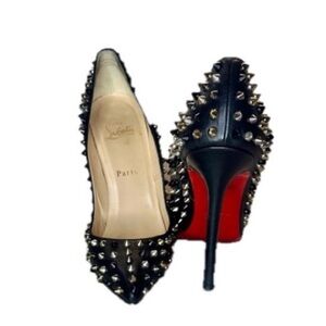 100% AUTHENTIC Christian Louboutin Black Studded Heels